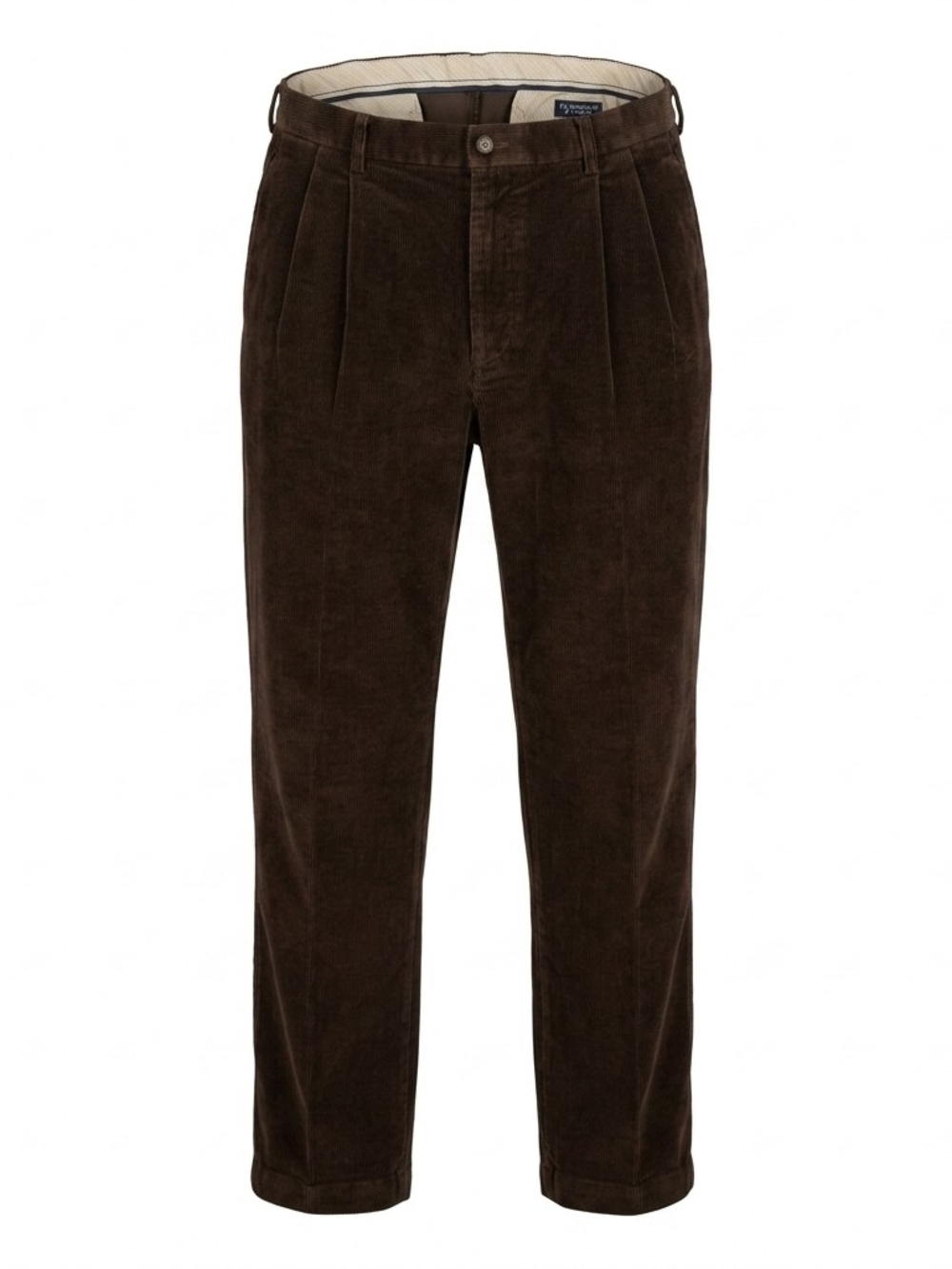 Roundtree & Yorke Brown Corduroy Pleated Pants -‎ Size 42 x 32